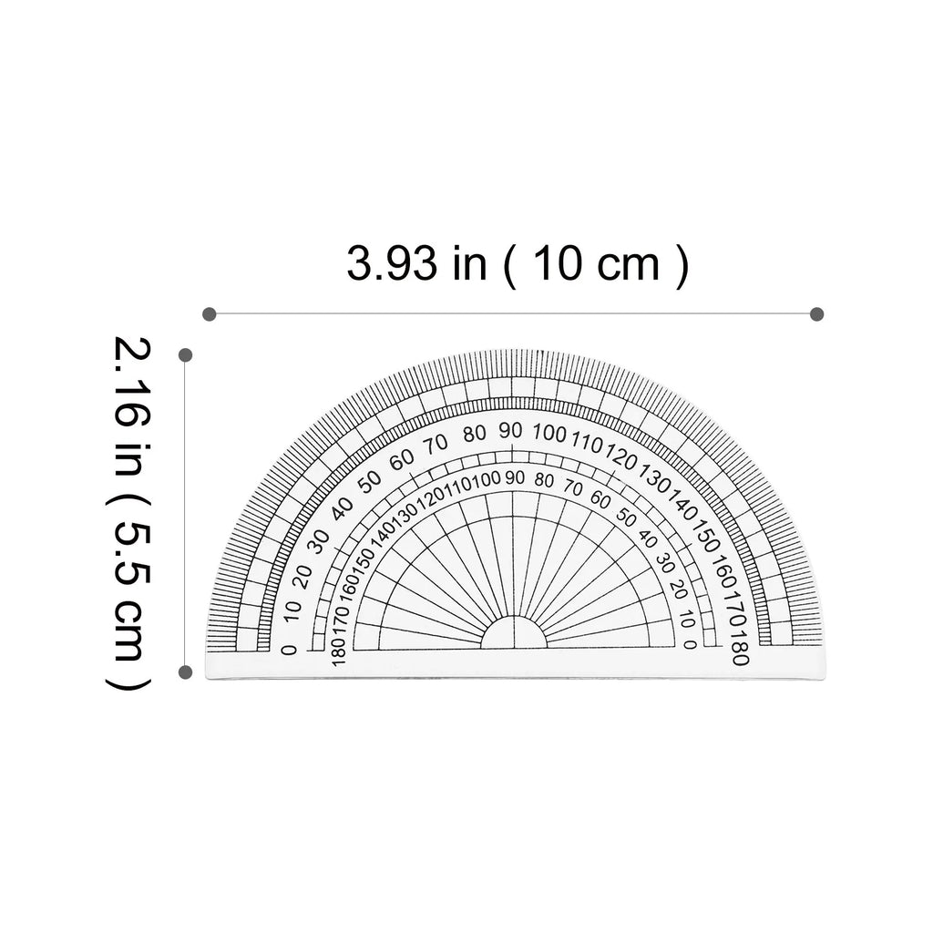 50Pcs Geometry Measuring Protractor Clear Plastic 10Cm 4Inch 180 Degree Ruler for Math Drawing Students School Office Education