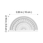 50Pcs Geometry Measuring Protractor Clear Plastic 10Cm 4Inch 180 Degree Ruler for Math Drawing Students School Office Education