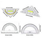 Professional Plastic Set Square Drafting Tools Transparent Angle Protractor Geometry With Handle Scale Ruler School Office
