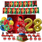 Football Player Theme Party Decoration Soccer Cr&7 Superstar Party Supplies Plate Cup Balloon Banner Paper Backdrop Party Gift