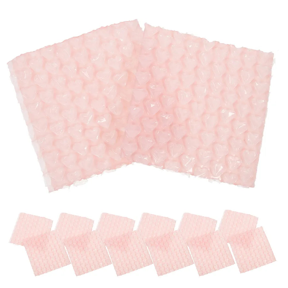 100Pcs Bubble Mailer Pouches Heart Design Shockproof Cushioning Envelopes for Electronics Glassware Mailing Moving Packaging