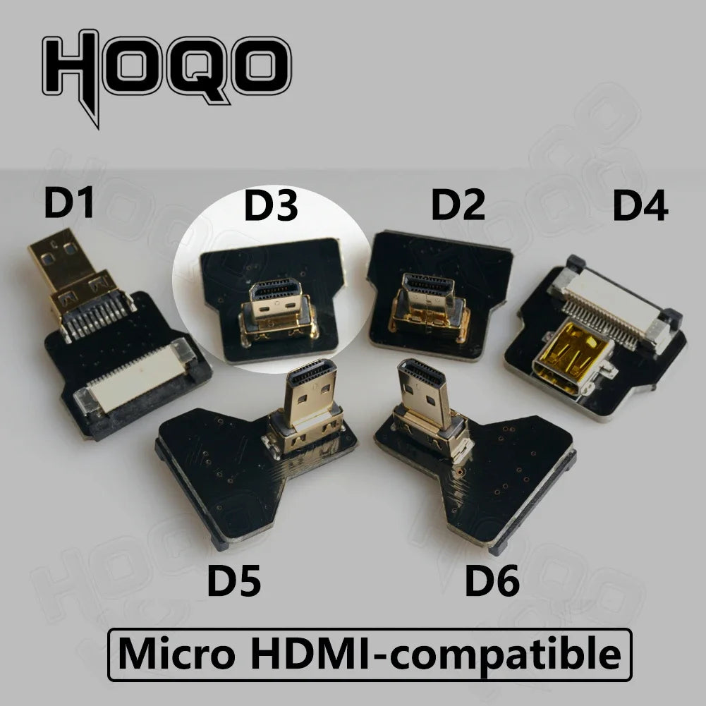 HDMI-compatible FPV Cable Micro/Mini HD-90 Degree Adapter FPC Ribbon Flat Pitch 20pin For TV Projector Multicopter Aerial Photog