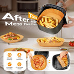 Air Fryer Paper Liners 50Pcs, 8 Inch Square Non-Stick Parchment Liners, Disposable Bleach Free Liners for Air Fryer & Microwave