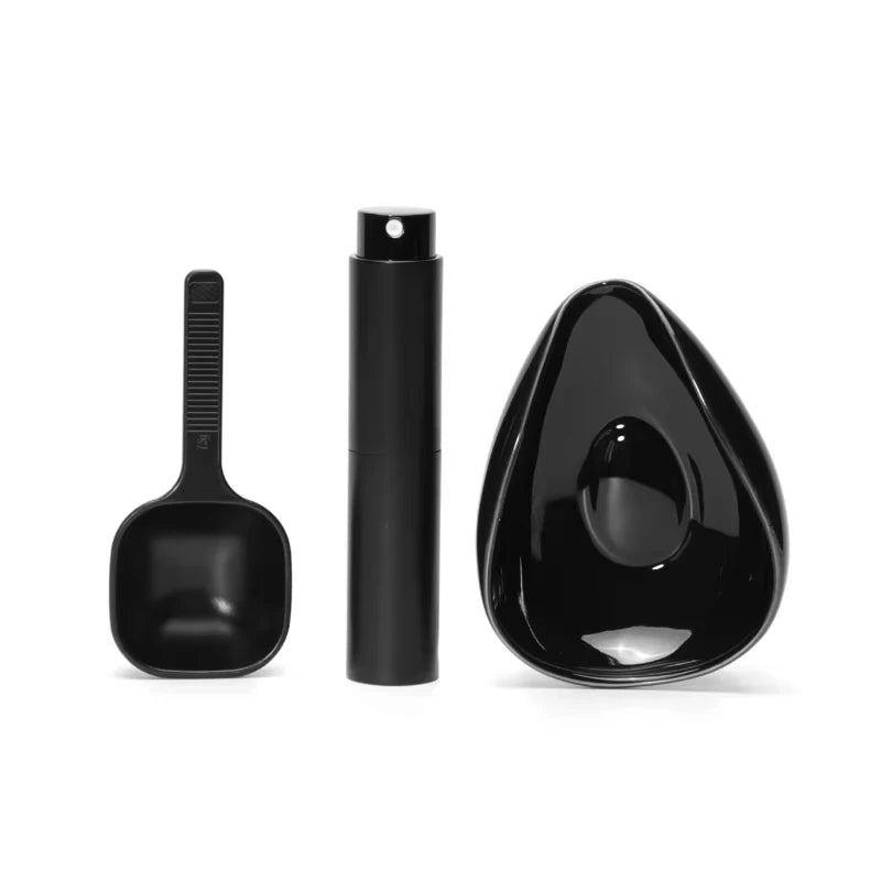 Coffee Bean Dosing Cup and Spoon Set, Ceramic Dosing Vessel Measuring Tray Kit for Coffee or Tea,  Espresso Accessories