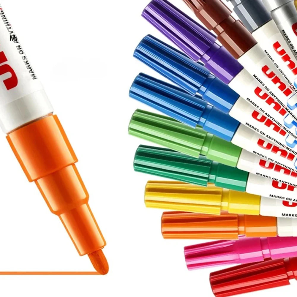 1pcs Japan UNI Paint Marker PX-21 Color Oil-based Permanent 0.8-1.2mm Tire Touch Up Painting Waterproof Graffiti Art Supplies