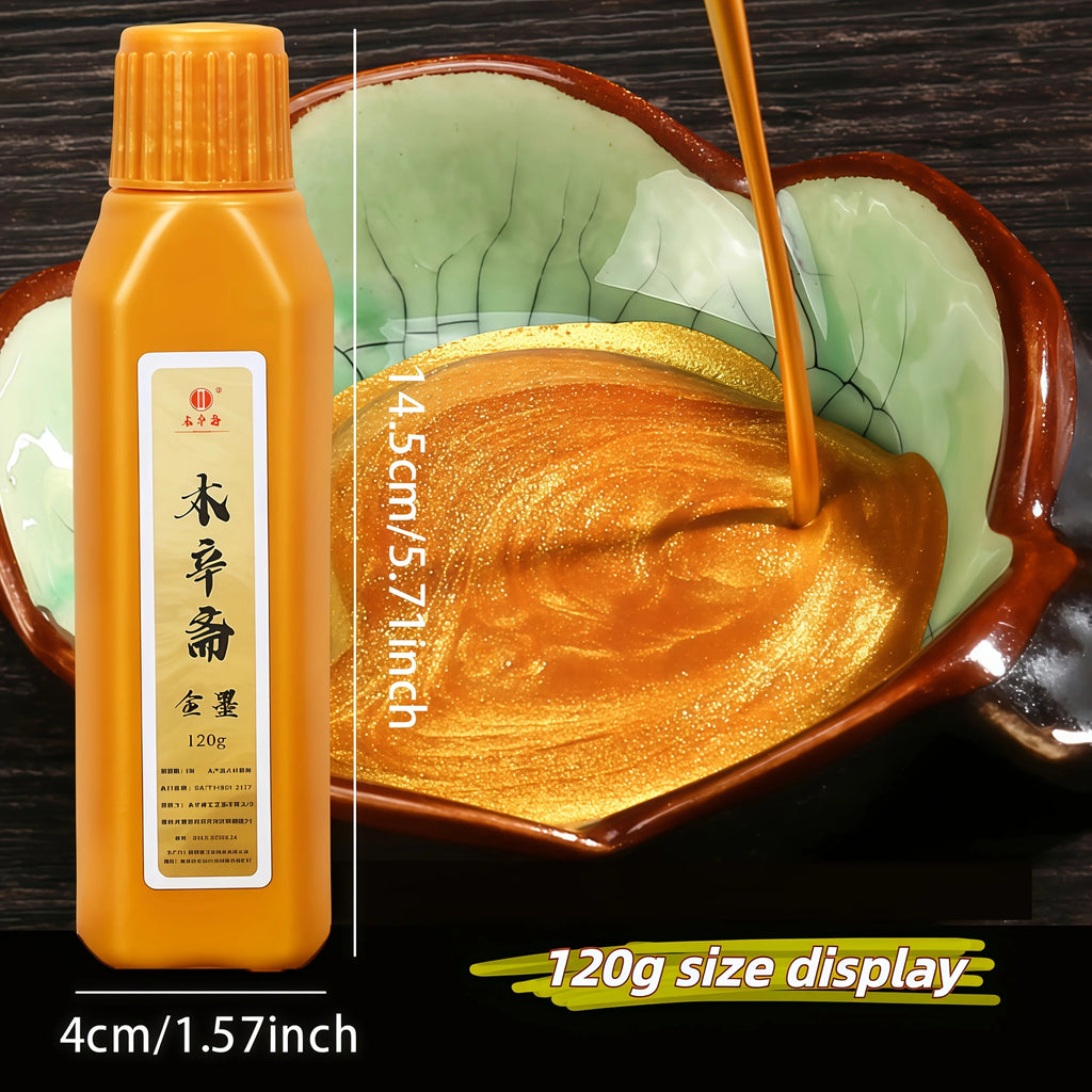 120ml Chinese Calligraphy Ink Colored Gold Silver Red White Vermilion Painting Brush Writing Brush Ink Artist Student Practice
