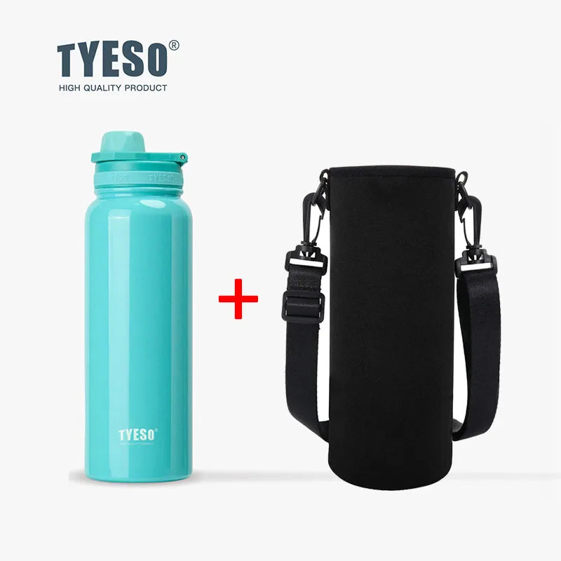 TYESO Stainless Steel Thermal Water Bottle Portable Tumbler Sport Vacuum Flask Keeps Cold and Heat Thermal Mug Car Insulated Cup