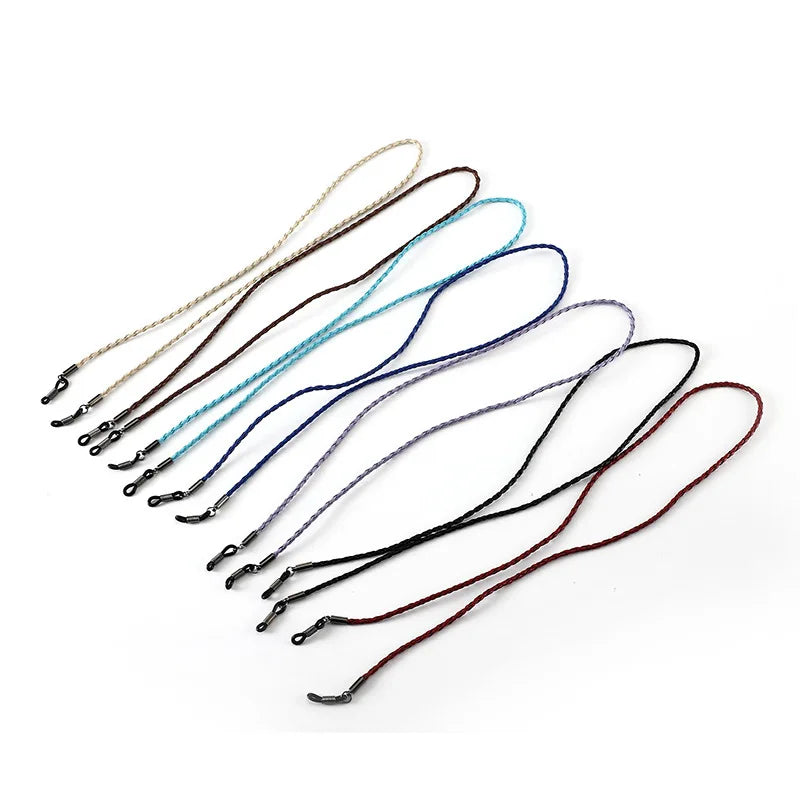 Multi Color Braided Leather Eyeglass Strap Anti Lost Sunglasses Lanyard Non Slip Eyewear Chain Neck Cord Holder For Men Women