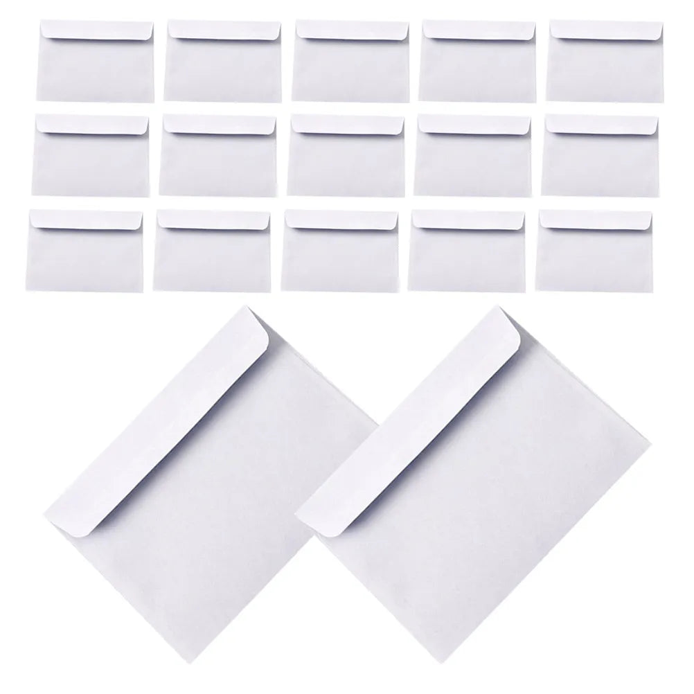 100Pcs White Business Envelopes Security Pattern Self-Seal Confidential Mailers for Office Documents Letter Size Plain Envelopes