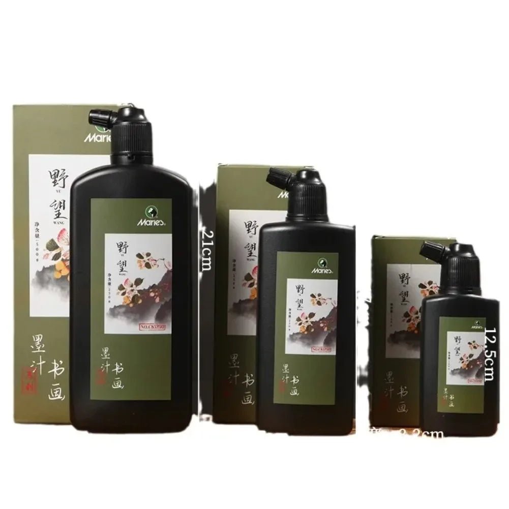 Professional Traditional Black Liquid Ink Chinese Calligraphy Sumi Painting Water-Based Drawing Ink for Writing Art Creation