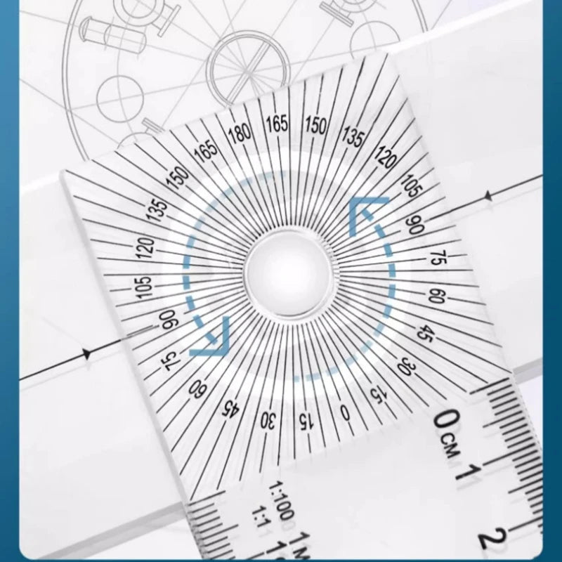 Dual-Sided T Square Ruler Clear Transparent Measurements Straight Ruler 60cm Durable Marking Ruler Tool for Drafting Woodworking