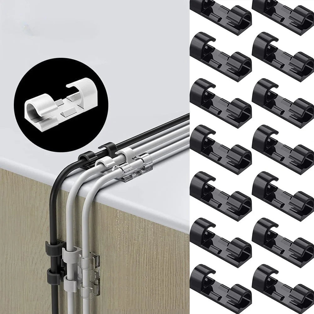 5/20PCS Adhesive Cable Clips Organizer Clips USB Wire Winder Holder Desk Cord Management For Earphone Mouse Cable in Home Office