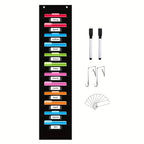 12 Pocket File Storage Chart Wall-Mounted Organizer with Hooks And Labels for  Office Organization Hanging Pocket Folder Rack