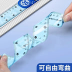 M&G 15/20/30 cm Transparent Soft Ruler for Primary School Students Folding Straight Ruler