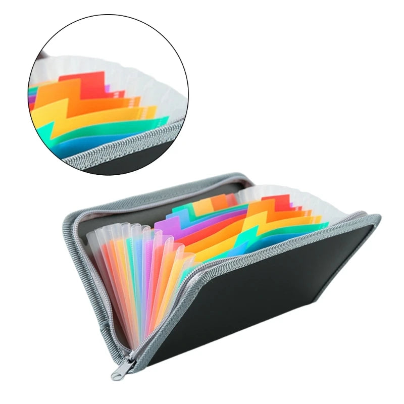 Small Expandable File Folder Zippered Accordion Folder 13 Pocket Receipt Coupon Organiser for Receipts, Coupons and Tickets