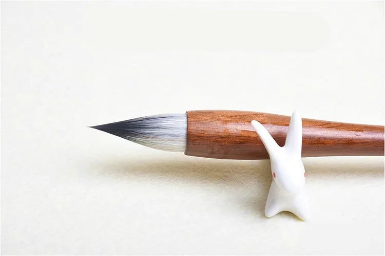 Watercolor Painting Brush Short Woolen Rabbit Mixed Hair Calligraphy Brush Chinese Running Regular Script Brush Pen Tinta China