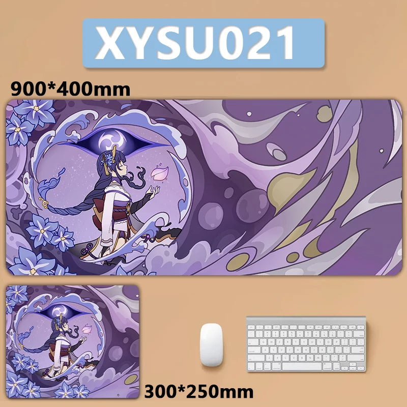 Anime Game Furina Neuvillette Mavuika Wanderer Raiden Columbina XXL Large Genshin Impact Mouse Pad Keyboard Desk Mat Mousepad
