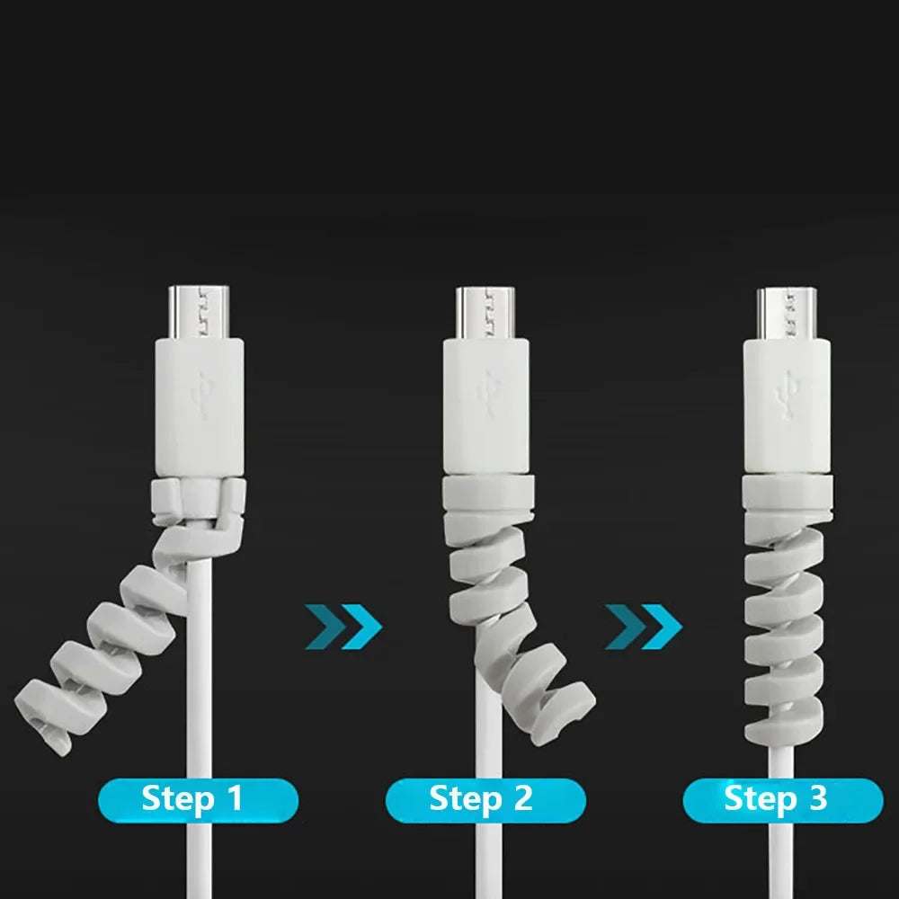 12PCS Charging Cable Protector Cover USB Cable Earphone Wire Spiral Cord Protector for IPhone 13 Samsung S21 Xiaomi Poco Cable