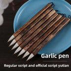 Small Chicken Claw Calligraphy Brush Mixed Hair Short Peak Garlic Head Writing Brush for Regular Official Seal Script Beginner