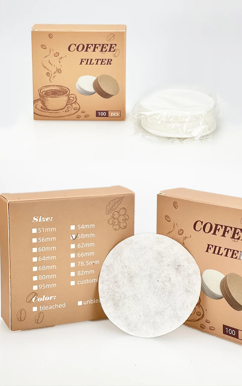 Coffee Filter Paper 51mm 53mm 58mm Round Disposable Secondary Water Filter Papers Espresso Portafilter Accessories Barista Tools