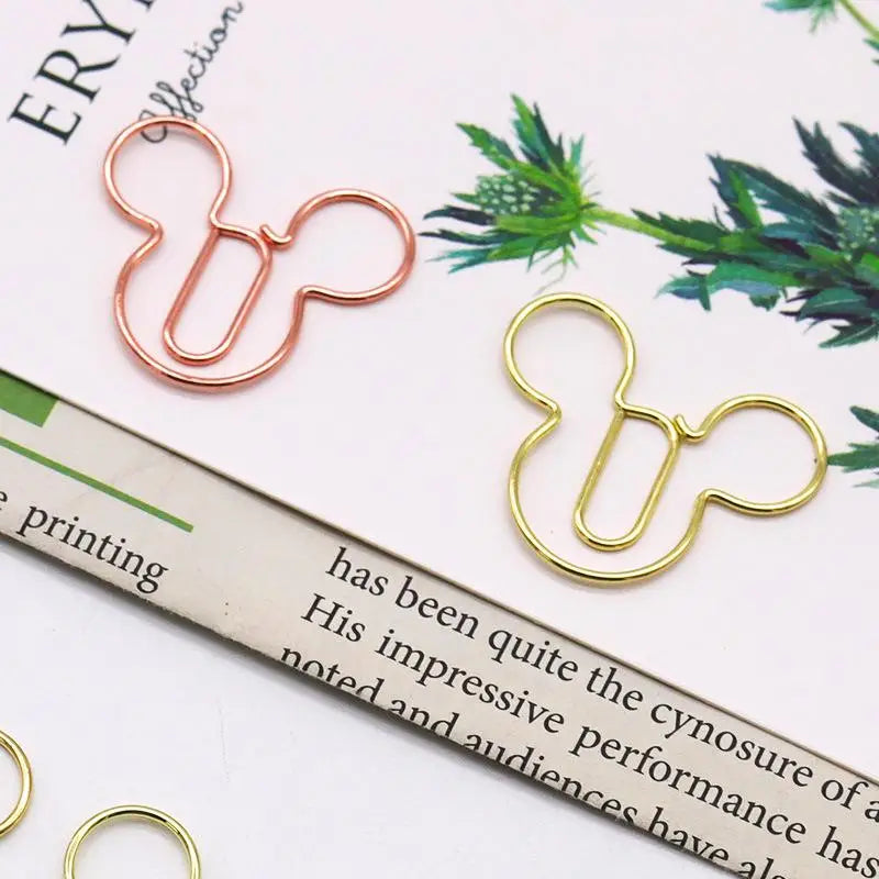 Special-shaped Paper Clip Golden Creative Cute Cartoon Paper Clips Metal Shape Gold Color Bookmark Stationery Office Paperpins