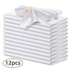 12pcs Silky Satin Dinner Napkins 30x30cm Polyester Square Table Napkins for Wedding Banquet Restaurant Birthday Party Decor