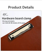 1PC A4 Size Texture PU Leather Multi-Functional Business Folder with Clip Pen Holder And Card Slots for Office Sales Bank Meetin