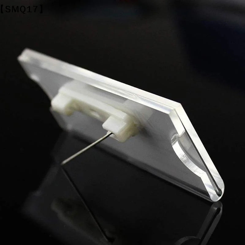 10/20/30Pcs Name Tag Blank Name Badges Acrylic Name Tag Holders 70x30mm Insert Blank Acrylic Nameplate【SMQ】