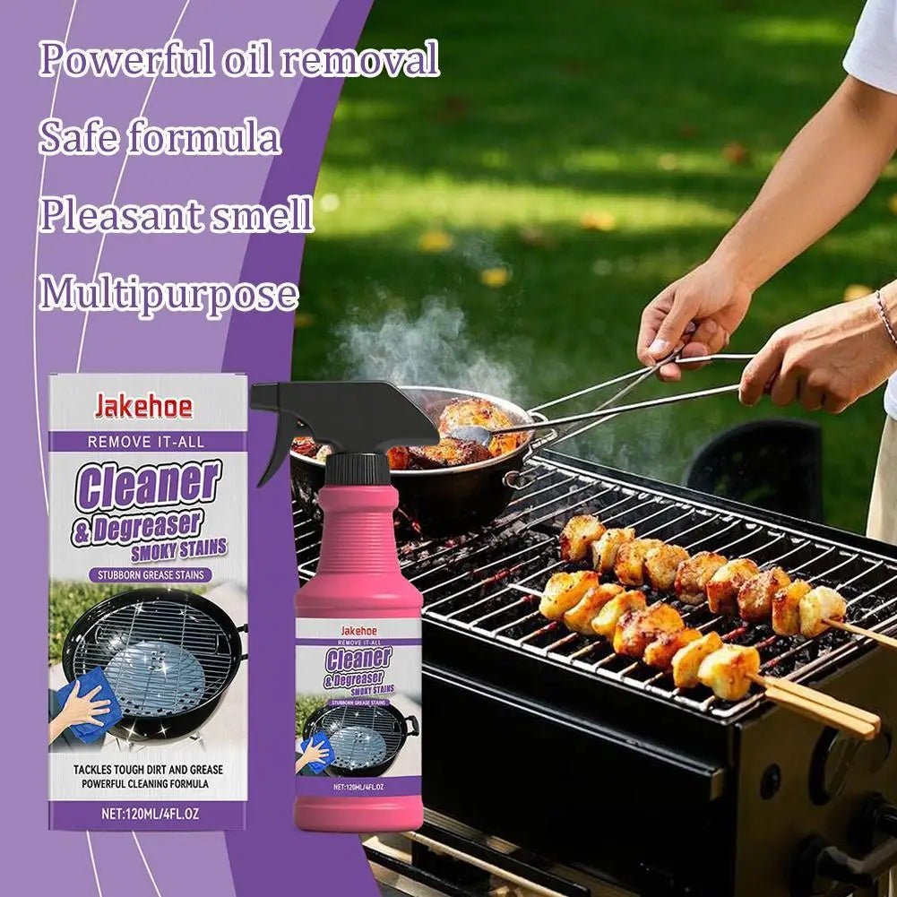 JAKEHOE 120ml Barbecue Rack Cleaner Powerful Cleaning Stubborn Grease Removes Carbon Deposits Safe Formula No Damage for Grill