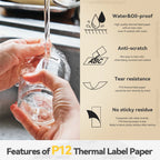 P12 Thermal Label Printer Similar as D11 D110 D101 Marklife P12 Mini Label Maker Handheld Label Machine with Adhesive Label Tape