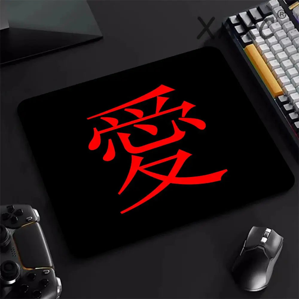 E-Sports Mousepad Chinese Character "Love" Speed Mice Pad Premium Locking Edge Mouse Mat 45x40CM Ultrafine Surface Desk Mat
