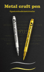 2/1Pc Brush Metallic Marker Pens Gold Silver Color Permanent Art Marker For Manga Crafts Scrapbooking School Stationery Supplies