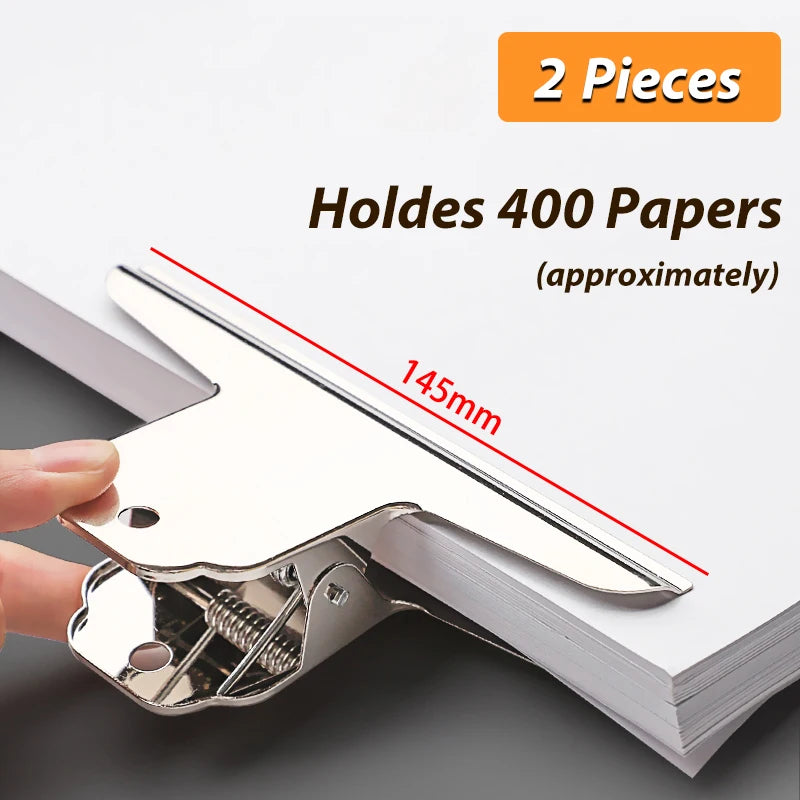 Stainless Steel Multi-functional Metal Clamp Paper Clips Strong Binder School Office Household Stationery Supplies