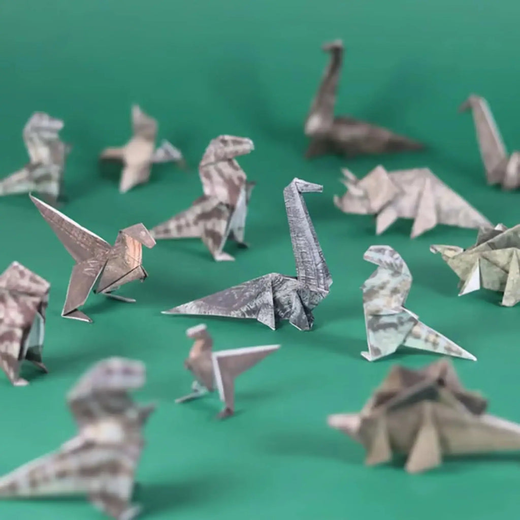 Creative DIY Paper Cats 50 Sheets DIY Origami Paper Handmade DIY Paper Cat Dog Dinosaur Fun Art Craft Folding Animal Folding Set