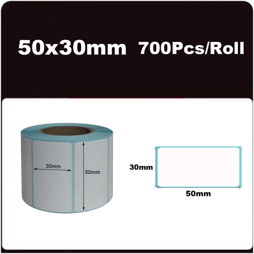 700pcs 50X30mm Perforated Direct Thermal Labels Ink-Free Barcode Stickers for Shipping Address Inventory Desktop Label Printer