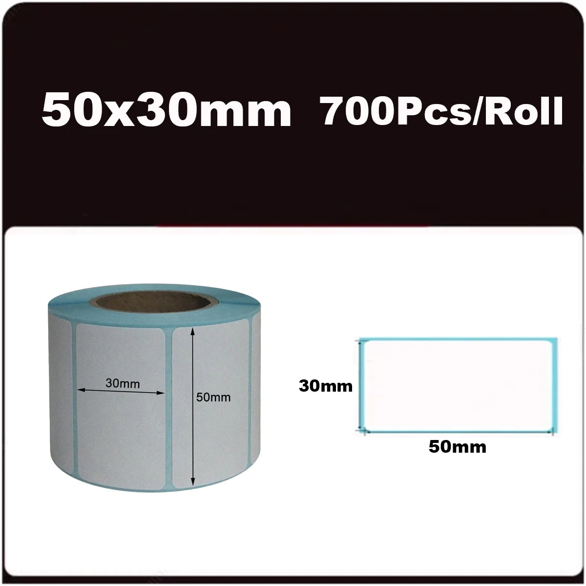 700pcs 50X30mm Perforated Direct Thermal Labels Ink-Free Barcode Stickers for Shipping Address Inventory Desktop Label Printer