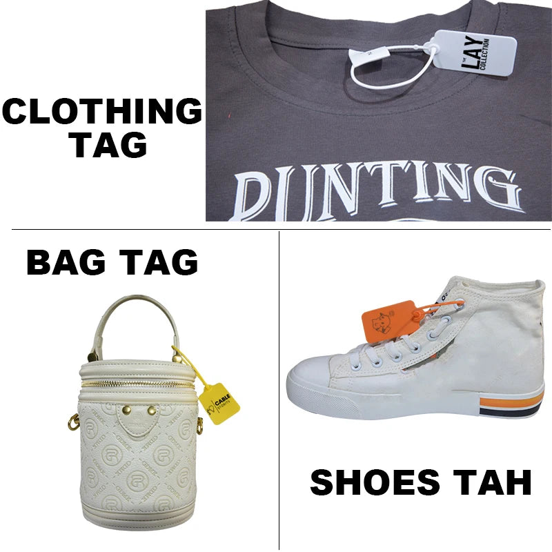 100Pcs Custom Logo Disposable Plastic Security Seals Hang Tags for Clothing Shoes Bags 220mm 8.66"