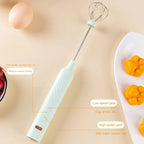 OCOOSO 2 in 1 Electric Milk Frother Rechargeable Coffee Milk Frother 3 Speed Adjustable Milk Frother Handheld Electric Dual Head