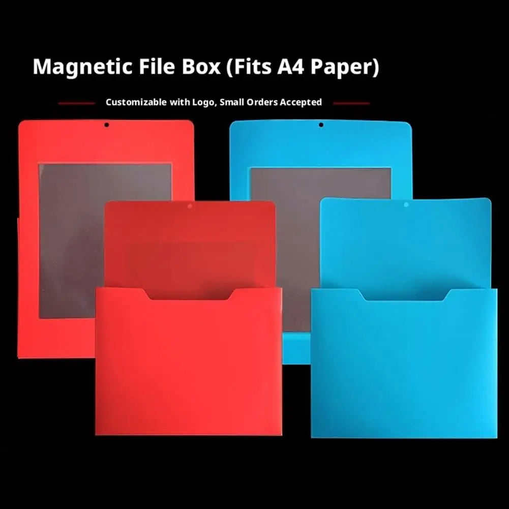Magnetic Hanging Wall File Organizer, Strong Magnet Mail Paper Document Folder Holder and Magazine Rack for Office Home School