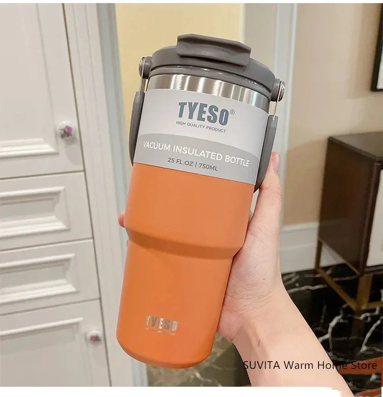 Tyeso Tumbler Coffee Cup Stainless Steel Vacuum Thermal Insulated Mug Large Capacity Double Drink Car Water Bottle Travel Mug