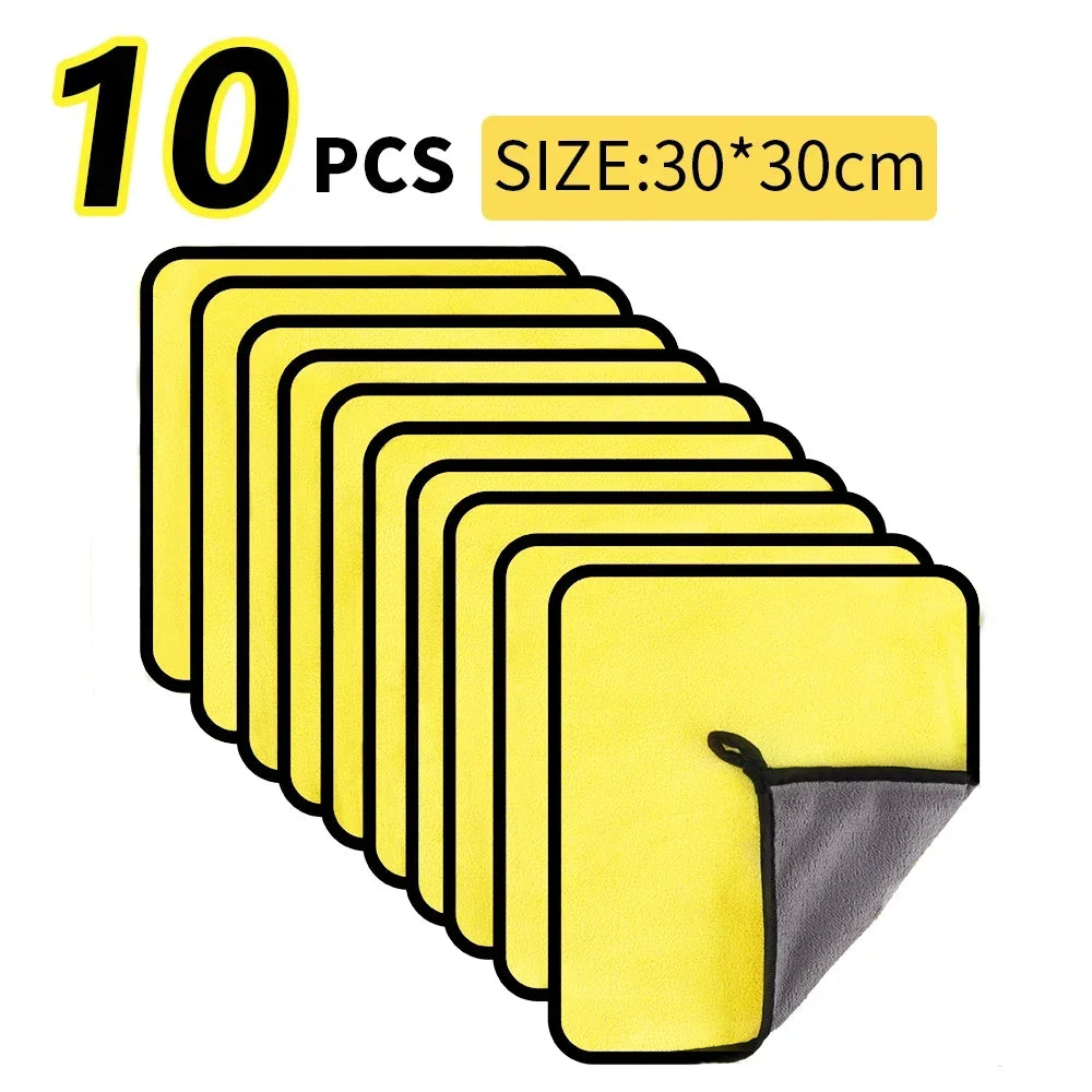 3/5/10Pcs Car Wash Microfiber Towel 30*30CM Car Cleaning Drying Cloth  Care Cloth Car Wash Towel  Kitchen Towel