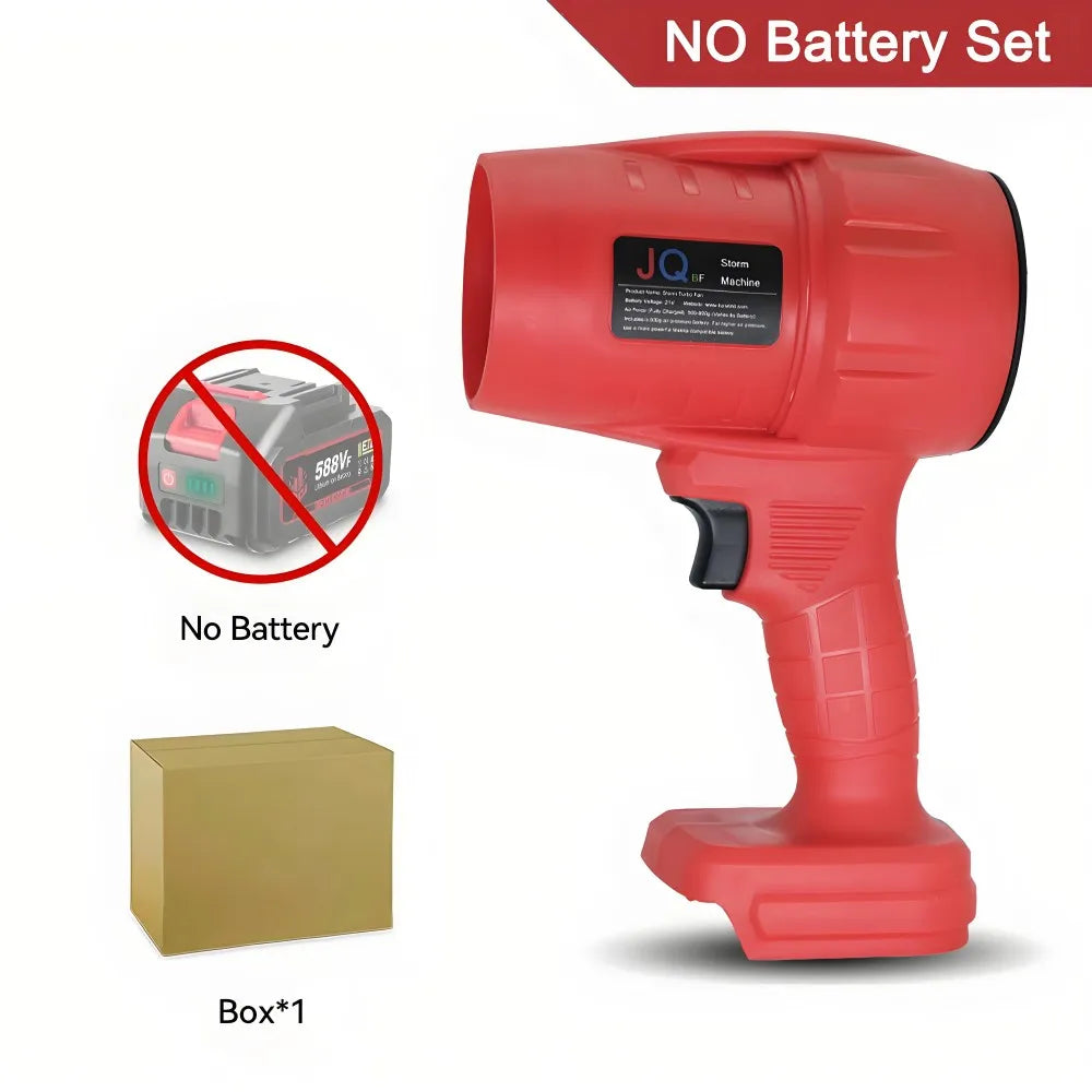 Powerful Air Blower with 550g Thrust Turbo Fan for Cleaning Leaves, Snow, and Dust – Includes 18V Makita - Compatible Battery