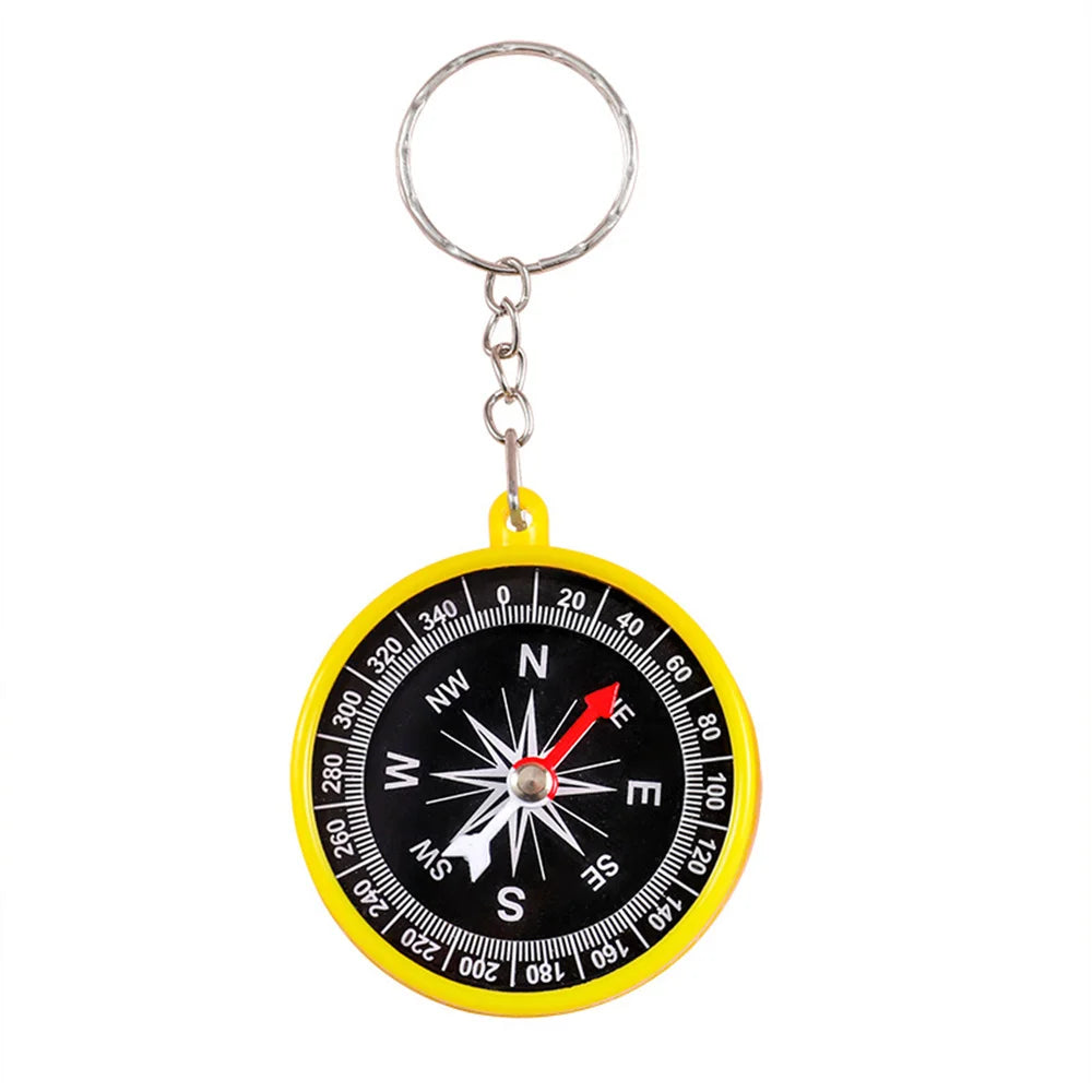 Mini Outdoor Compass Keychain Student Puzzle Learning Supplies Science Teaching Compass Key Chains Kids Gift Key Ring