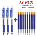 13Pcs Set Ballpen Retractable Gel Pens Black Red Blue Ink 0.5mm Ballpoint Replaceable Refills Office School Supplies Stationery