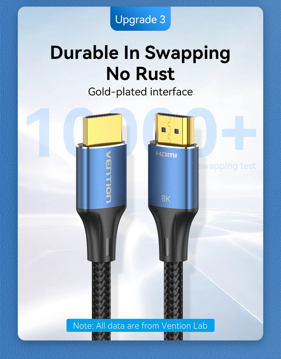 Vention HDMI-Compatible 2.1 Cable 8K/60Hz 4K/120Hz for Xiaomi Mi Box PS5 Dolby Vision 48Gbps HDMI-Compatible 8K HDMI 2.1 Cable