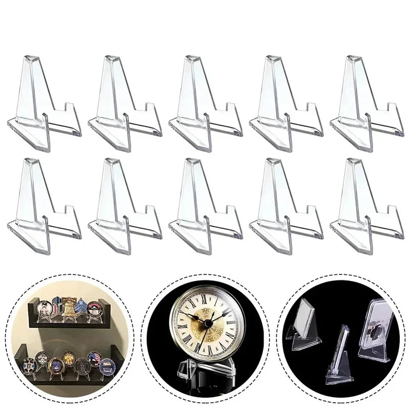 30 Pack Triangular Card Display Stand – Mini Acrylic Holder for Photos, Idol Pictures, Coin & Sports Trading Cards