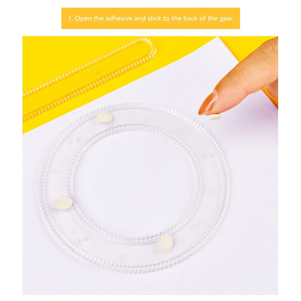 22pcs Spirograph Ruler Set Geometric Ruler Mathematical Roulette Drawing Tools Learning Painting Creative Educational Art Tool