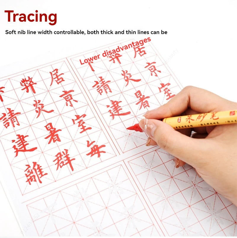 1-5pcs Writing Blessing Pen Specialist Cinnabar Brush Study Utensils Calligraphy Practice Special Learning Tools Xuan Paper Pen