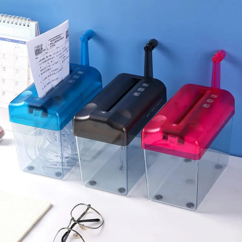 Small Hand-Cranked Shredder - Non-Electric Practical Tool for A4/A6 Paper, Household Paper Shredding Solution
