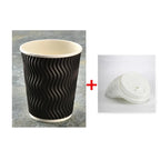 50pcs High Quality Thicken Double Layer Hot Drink Paper Cups 8oz/12oz/16oz Party Birthday Favor Disposable Coffee Cup with Cover